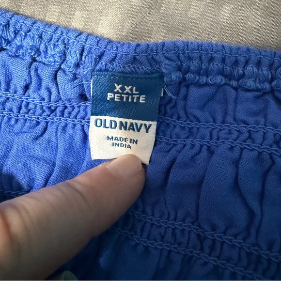 Old Navy Women's Blue Eyelet Dress Size XXL Petite Xxlp Sleeveless Summer - Picture 7 of 8